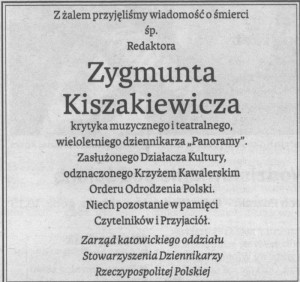 Pożegnanie Zygmunta Kiszakiewicza przez SD RP w Katowicach