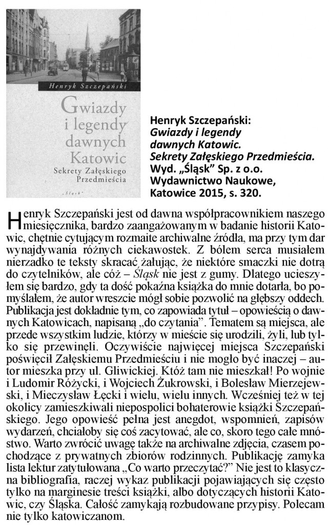 Recenzja z miesięcznika Śląsk nr 2 2016