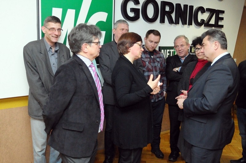 Wiceminister Grzegorz Tobiszowski podczas spotkania z zespołem Trybuny Górniczej