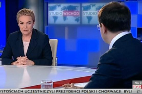 Maria Przełomiec w rozmowie z rosyjskim ministrem kultury Władimirem Miedinskim w Studiu Wschód