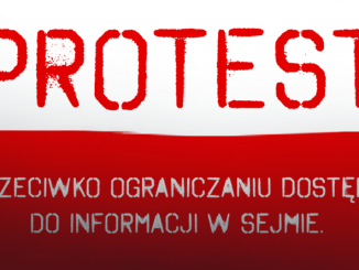 Protest przeciwko ograniczaniu dostępu do informacji W Sejmie