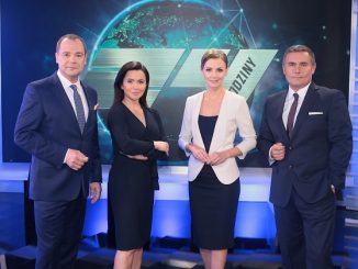 Jarosław Kulczycki, Beata Tadla, Joanna Dunikowska i Marek Czyż, prowadzący „24 godziny”