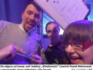 Ekipa Wiadomości "Czwórki": Paweł Malinowski, Anna Jabłońska i Ola Żaczek