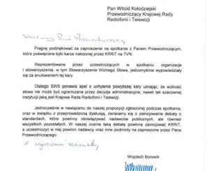 Stowarzyszenie Wolnego Słowa list