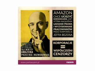 Amazon plakat partii Razem