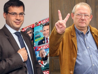 Jacek Karnowski i Adam Michnik