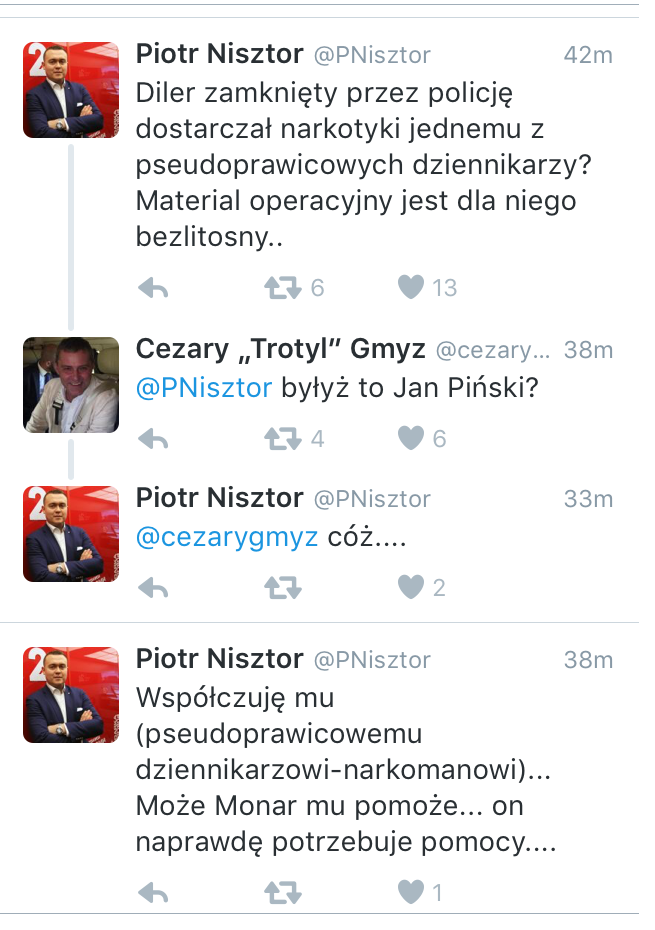 Nękanie Pińskiego przez Nisztora i Gmyza