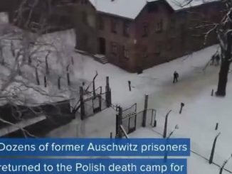 Kadr z materiału CBS News o Auschwitz