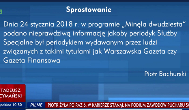 Sprostowanie Piotra Bachurskiego