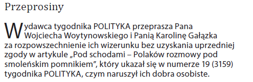 Polityka - przeprosiny