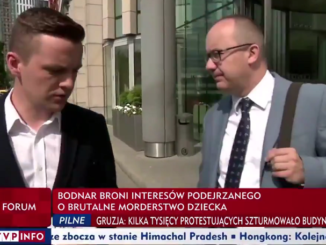 Adam Bodnar z reporterem TVP Info Danielem Machnowskim