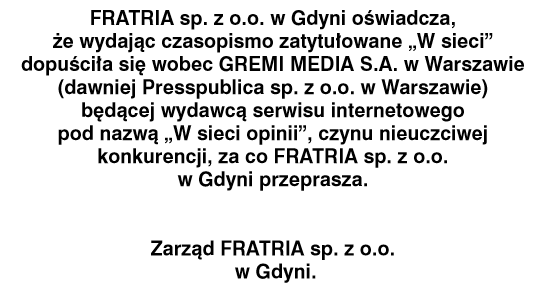 Fratria przeprosiny