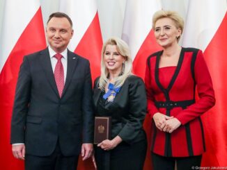 Rita Cosby z Andrzejem Dudą i Agatą Kornhauser-Duda