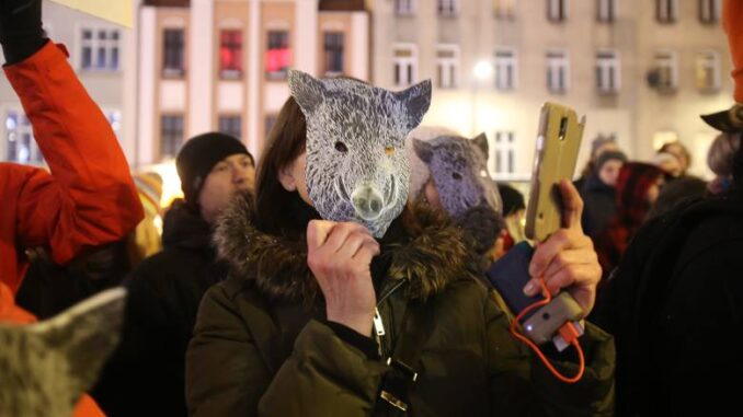 Demonstracja przeciwko planowanemu masowemu odstrzałowi dzików w Polsce