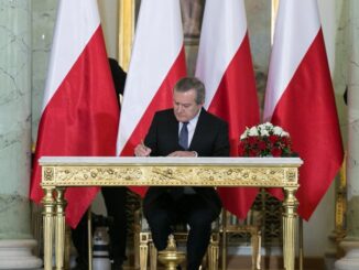 Piotr Gliński podczas uroczystości zaprzysiężenia Rady Ministrów, w Pałacu Prezydenckim