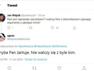 Tweet rzeczniczki ministra sprawiedliwości z dziennikarzem