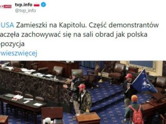 Kontrowersyjny wpis TVP.Info pojawił się w trakcie protestów na Kapitolu