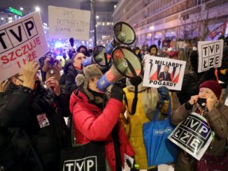 Protest przed TVP