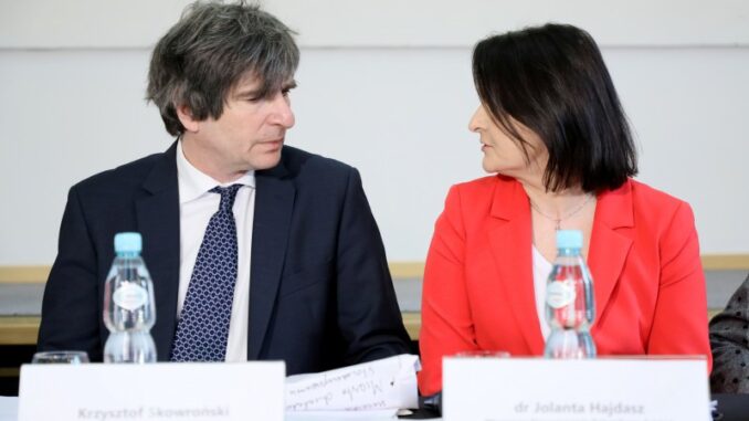 Krzysztof Skowroński, prezes SDP i wiceprezeska Jolanta Hajdasz, dyrektorka CMWP SDP