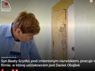 Syn Beaty Szydło, pod zmienionym nazwiskim, pracuje w firmie, w której udziałowcem jest Daniel Obajtek