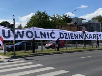 Transparent przed ambasadą Białorusi