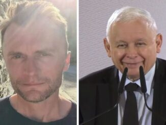 Od lewej: Piotr Jacoń, Jarosław Kaczyński