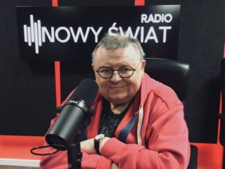 Wojciech Mann w studiu Radia Nowy Świat