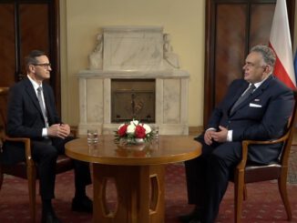 Mateusz Morawiecki w rozmowie z Tomaszem Sakiewiczem na antenie TV Republika