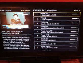 Początek listy kanałów na dekoderze Polsat Box