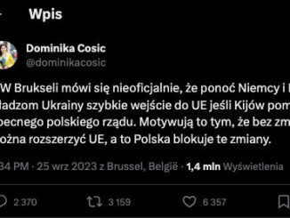 Tweet Dominiki Ćosić wywołał falę hejterskich komentarzy