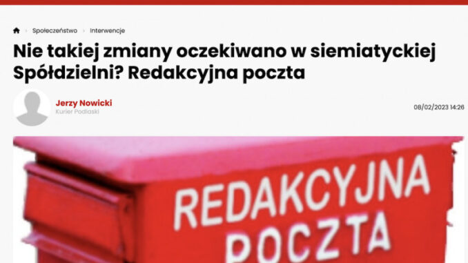 Interwencyjny dział prowadzi m.in. Kurier Podlaski